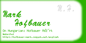 mark hofbauer business card